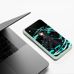 Чехол iPhone XS Max матовый Кирито из Сао, цвет: 3D-салатовый — фото 2