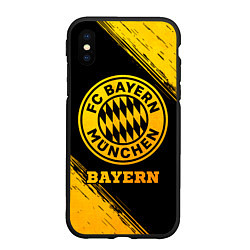 Чехол iPhone XS Max матовый Bayern - gold gradient