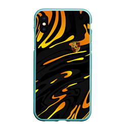 Чехол iPhone XS Max матовый Porsche - Желтые разводы