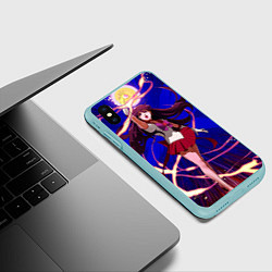 Чехол iPhone XS Max матовый Sailor Moon Рэй Хино, цвет: 3D-мятный — фото 2