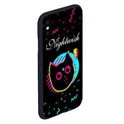 Чехол iPhone XS Max матовый Nightwish - rock star cat, цвет: 3D-черный — фото 2