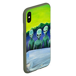 Чехол iPhone XS Max матовый Спящая красавица 3000 и Инопланетяне, цвет: 3D-темно-зеленый — фото 2