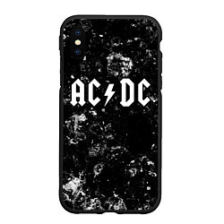 Чехол iPhone XS Max матовый AC DC black ice