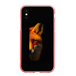 Чехол iPhone XS Max матовый Морда рыжей лисы, цвет: 3D-баблгам