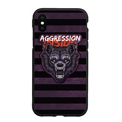 Чехол iPhone XS Max матовый Aggression inside - текстурный фон, цвет: 3D-черный