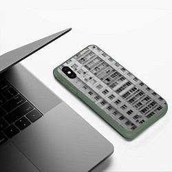 Чехол iPhone XS Max матовый Эстетика панельки, цвет: 3D-темно-зеленый — фото 2