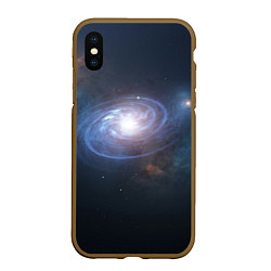 Чехол iPhone XS Max матовый Спиральная галактика, цвет: 3D-коричневый