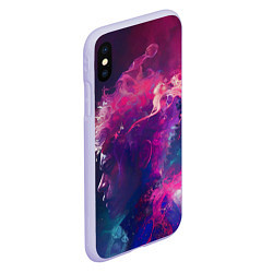 Чехол iPhone XS Max матовый Человек растворяющийся в фиолетовом дыму, цвет: 3D-светло-сиреневый — фото 2