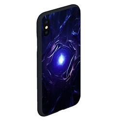 Чехол iPhone XS Max матовый Синее абстрактное сияние, цвет: 3D-черный — фото 2