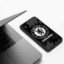 Чехол iPhone XS Max матовый Chelsea sport на темном фоне, цвет: 3D-черный — фото 2