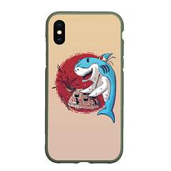 Чехол iPhone XS Max матовый Sushi shark