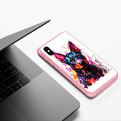 Чехол iPhone XS Max матовый Доберман маркерами, цвет: 3D-баблгам — фото 2