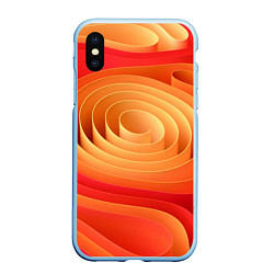 Чехол iPhone XS Max матовый Оранжевые объемные круги