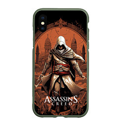 Чехол iPhone XS Max матовый Assassins creed город в песках, цвет: 3D-темно-зеленый