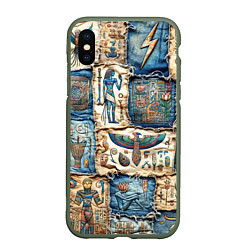 Чехол iPhone XS Max матовый Пэчворк из Египетских мотивов