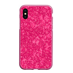 Чехол iPhone XS Max матовый Яркий розовый абстракция, цвет: 3D-малиновый
