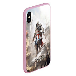 Чехол iPhone XS Max матовый Assassins creed town, цвет: 3D-розовый — фото 2