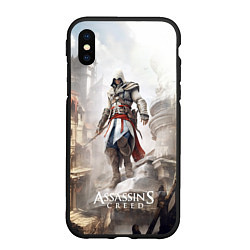 Чехол iPhone XS Max матовый Assassins creed town, цвет: 3D-черный