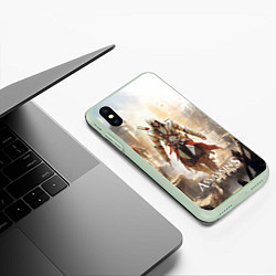 Чехол iPhone XS Max матовый Assassins creed старый город, цвет: 3D-салатовый — фото 2