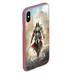 Чехол iPhone XS Max матовый Assassins creed poster game, цвет: 3D-малиновый — фото 2