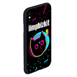 Чехол iPhone XS Max матовый Limp Bizkit - rock star cat, цвет: 3D-черный — фото 2
