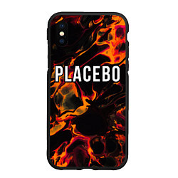 Чехол iPhone XS Max матовый Placebo red lava, цвет: 3D-черный