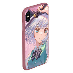 Чехол iPhone XS Max матовый Touhou Project Youmu Konpaku мило, цвет: 3D-малиновый — фото 2