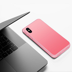 Чехол iPhone XS Max матовый Нежный розовый градиент, цвет: 3D-баблгам — фото 2