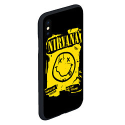 Чехол iPhone XS Max матовый Nirvana - смайлик, цвет: 3D-черный — фото 2