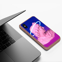 Чехол iPhone XS Max матовый Vaporwave neon, цвет: 3D-коричневый — фото 2