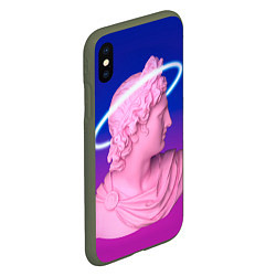 Чехол iPhone XS Max матовый Vaporwave neon, цвет: 3D-темно-зеленый — фото 2