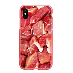 Чехол iPhone XS Max матовый Куски мяса, цвет: 3D-баблгам