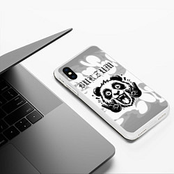 Чехол iPhone XS Max матовый Burzum рок панда на светлом фоне, цвет: 3D-белый — фото 2