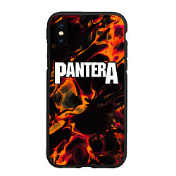 Чехол iPhone XS Max матовый Pantera red lava