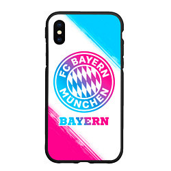 Чехол iPhone XS Max матовый Bayern neon gradient style