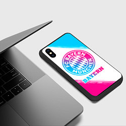 Чехол iPhone XS Max матовый Bayern neon gradient style, цвет: 3D-черный — фото 2