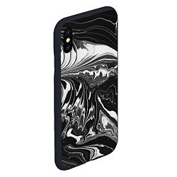 Чехол iPhone XS Max матовый Абстрактный мрамор монохром, цвет: 3D-черный — фото 2