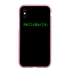 Чехол iPhone XS Max матовый Hello world