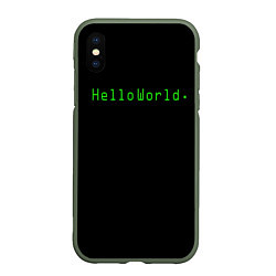 Чехол iPhone XS Max матовый Hello world