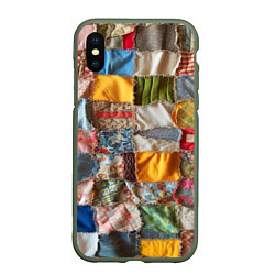 Чехол iPhone XS Max матовый Patchwork - ai art, цвет: 3D-темно-зеленый