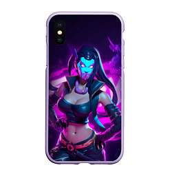 Чехол iPhone XS Max матовый League of Legends Kaisa Kda style, цвет: 3D-светло-сиреневый