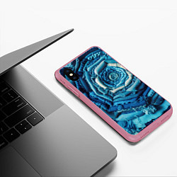 Чехол iPhone XS Max матовый Джинсовая роза - нейросеть, цвет: 3D-малиновый — фото 2