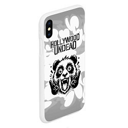 Чехол iPhone XS Max матовый Hollywood Undead рок панда на светлом фоне, цвет: 3D-белый — фото 2