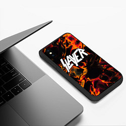 Чехол iPhone XS Max матовый Slayer red lava, цвет: 3D-черный — фото 2