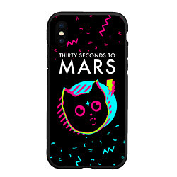 Чехол iPhone XS Max матовый Thirty Seconds to Mars - rock star cat