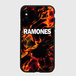 Чехол iPhone XS Max матовый Ramones red lava