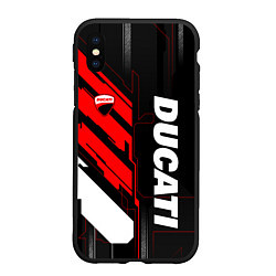 Чехол iPhone XS Max матовый Ducati - красный технологический