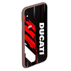 Чехол iPhone XS Max матовый Ducati - красный технологический, цвет: 3D-коричневый — фото 2