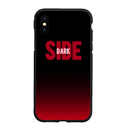 Чехол iPhone XS Max матовый Dark side тёмная сторона градиент красно-чёрный, цвет: 3D-черный