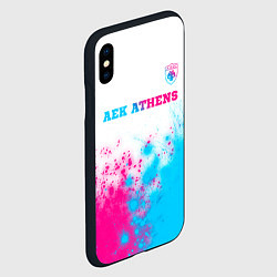 Чехол iPhone XS Max матовый AEK Athens neon gradient style посередине, цвет: 3D-черный — фото 2